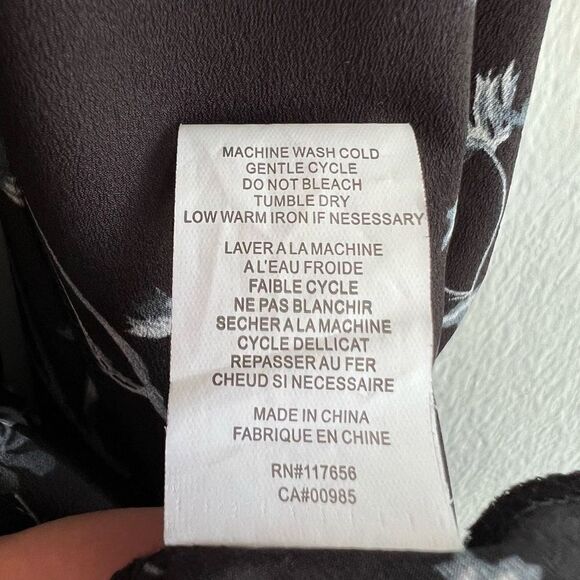 Thakoon Addition Dress Women's Size 0 Black Blue Floral Draped Elastic Waist - Picture 11 of 12